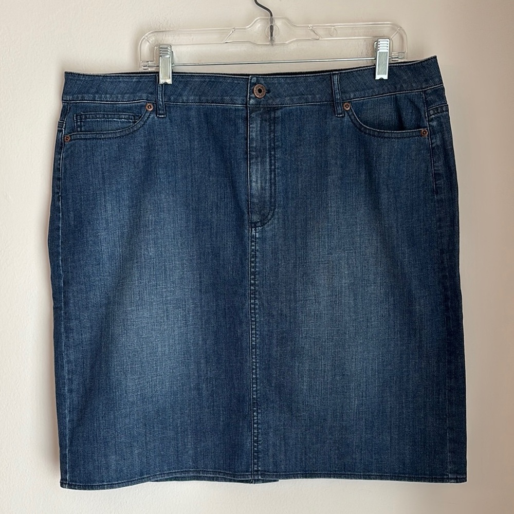 J. Jill Dark Blue Denim Pencil Skirt